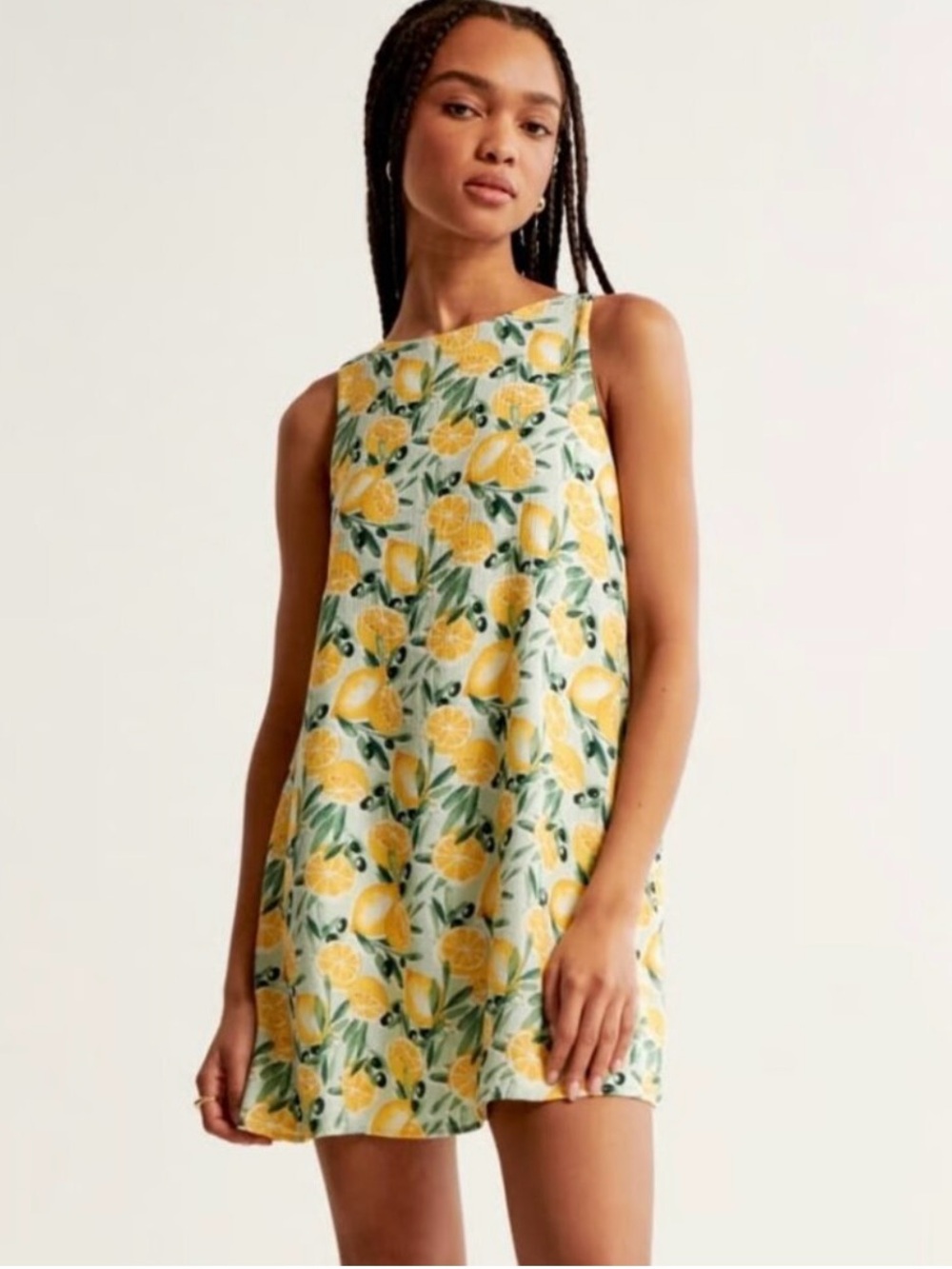 Abercrombie & Fitch Yellow Lemon Print Mini Dress